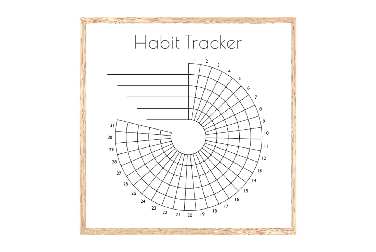 Monthly Round Habit Tracker (Single tone)