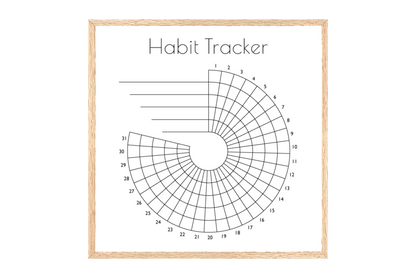 Monthly Round Habit Tracker (Single tone)