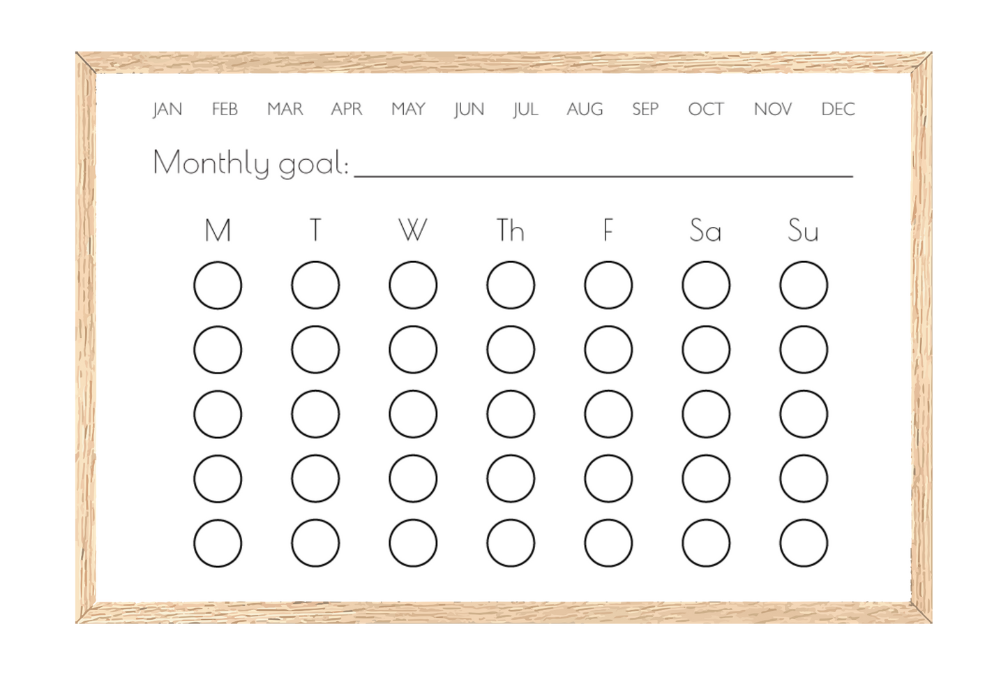 Monthly Habit Tracker (Circles)