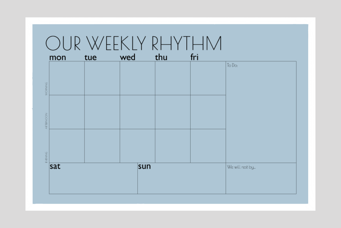 Weekly Rhythm Planner