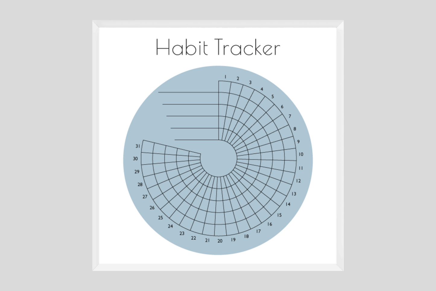 Monthly Round Habit Tracker (two tone)