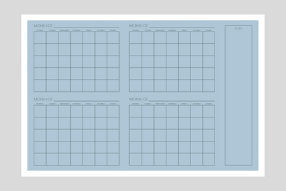4 Month Calendar
