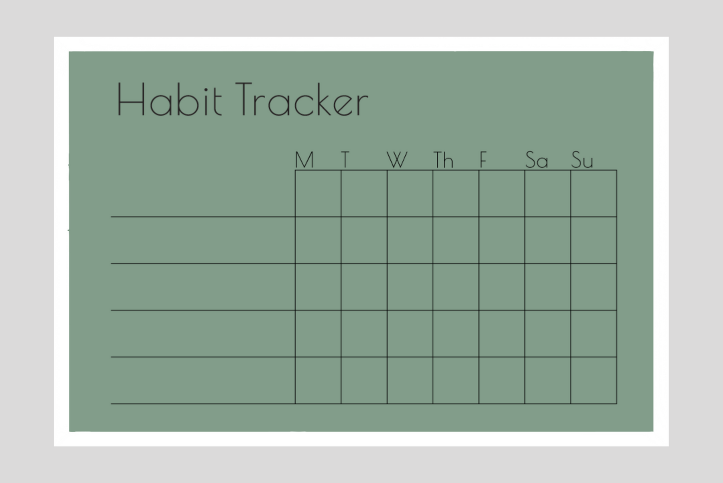 Weekly Habit Tracker (Squares)