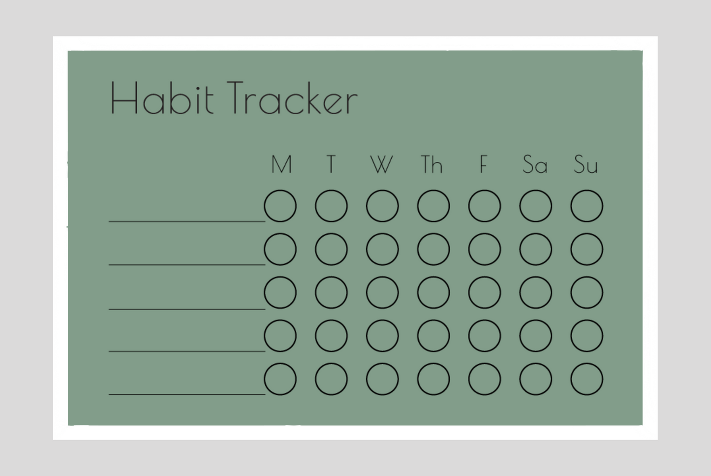 Weekly Habit Tracker (Circles)