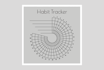 Monthly Round Habit Tracker (Single tone)