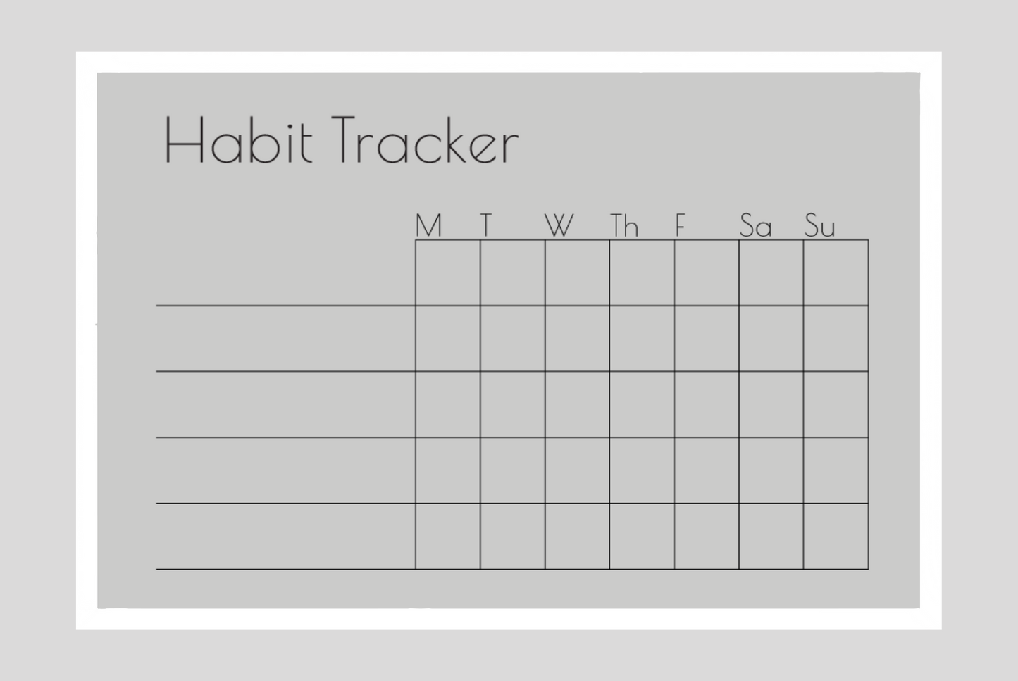 Weekly Habit Tracker (Squares)