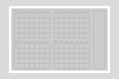 4 Month Calendar