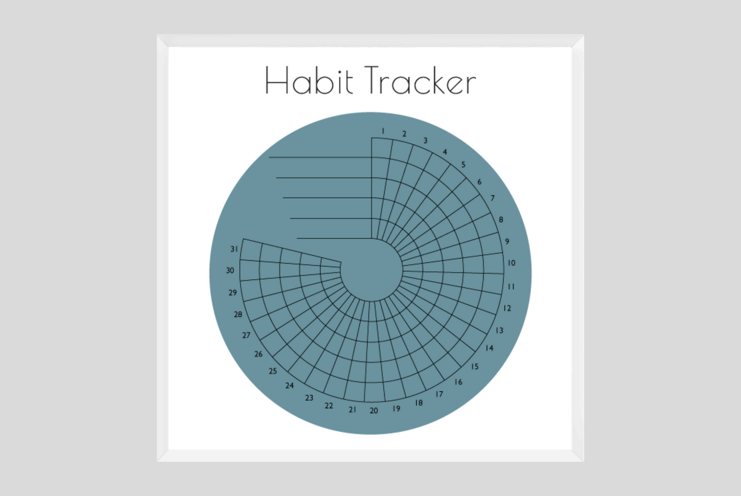 Monthly Round Habit Tracker (two tone)