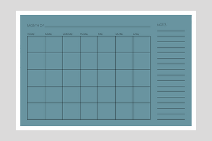 Monthly + Notes Calendar