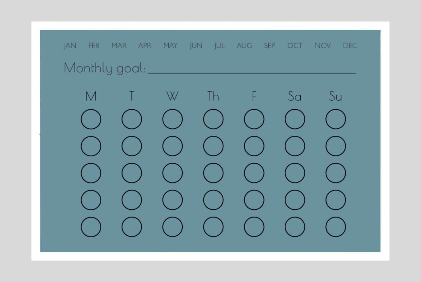 Monthly Habit Tracker (Circles)