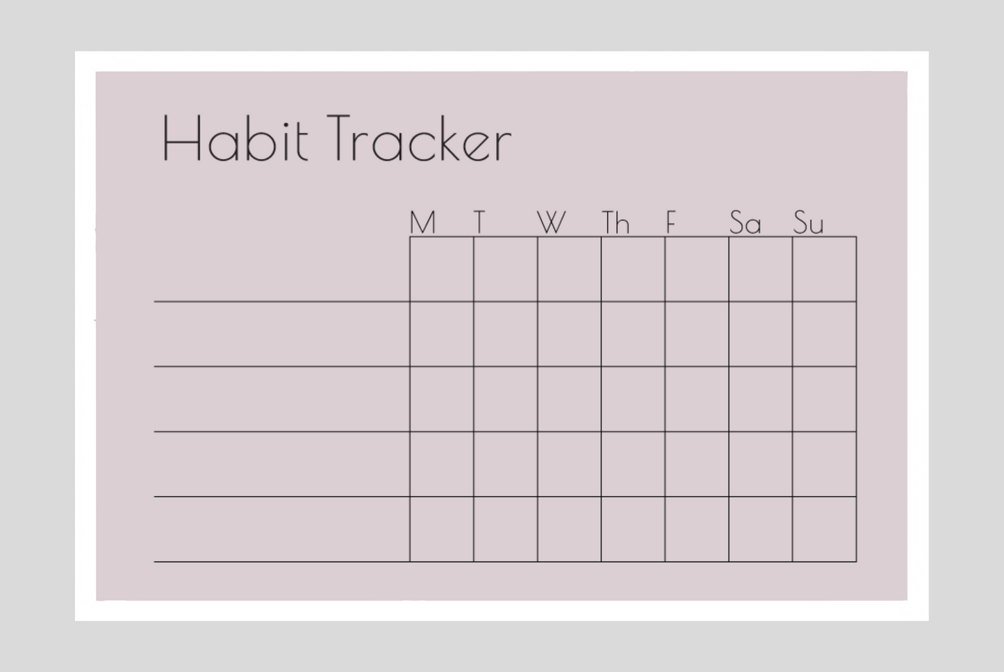 Weekly Habit Tracker (Squares)