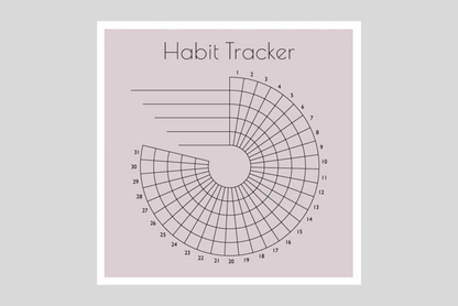 Monthly Round Habit Tracker (Single tone)