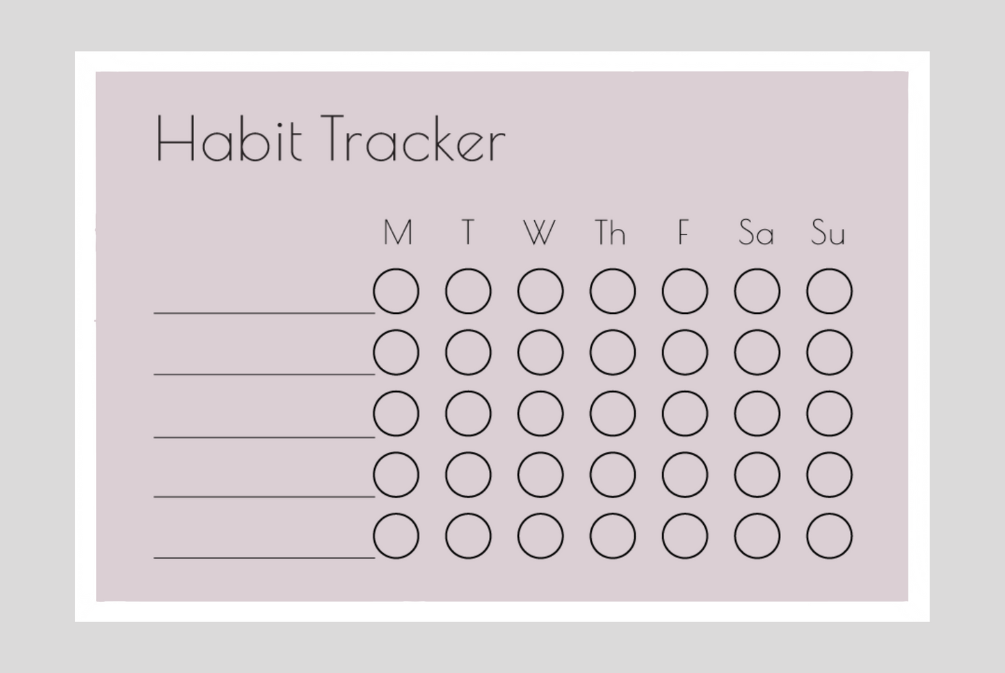 Weekly Habit Tracker (Circles)