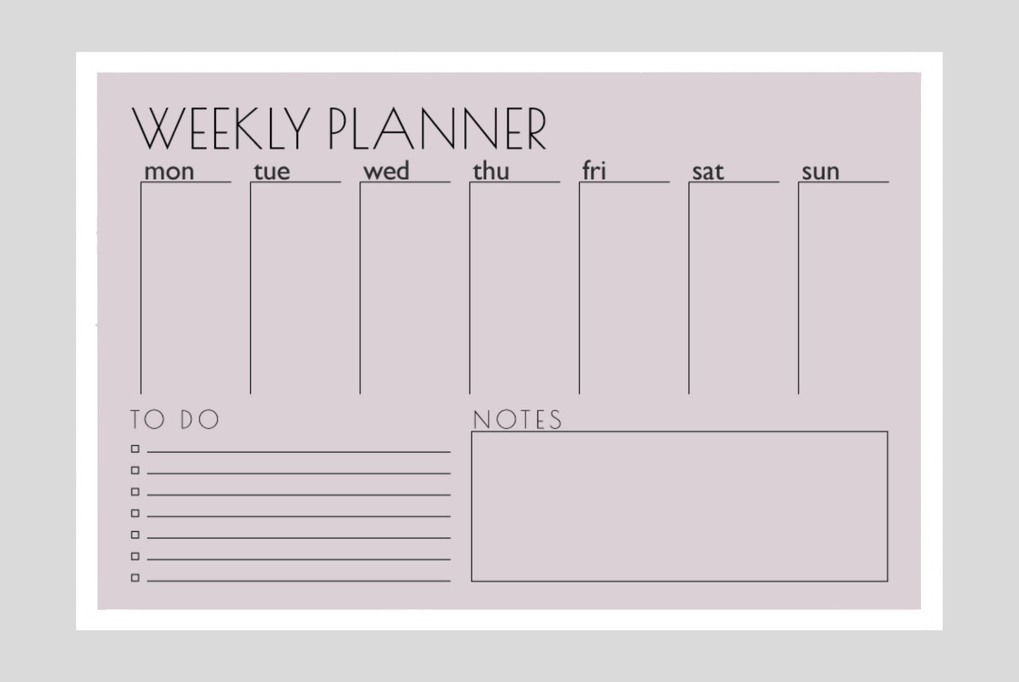 Weekly Planner + To-Do List