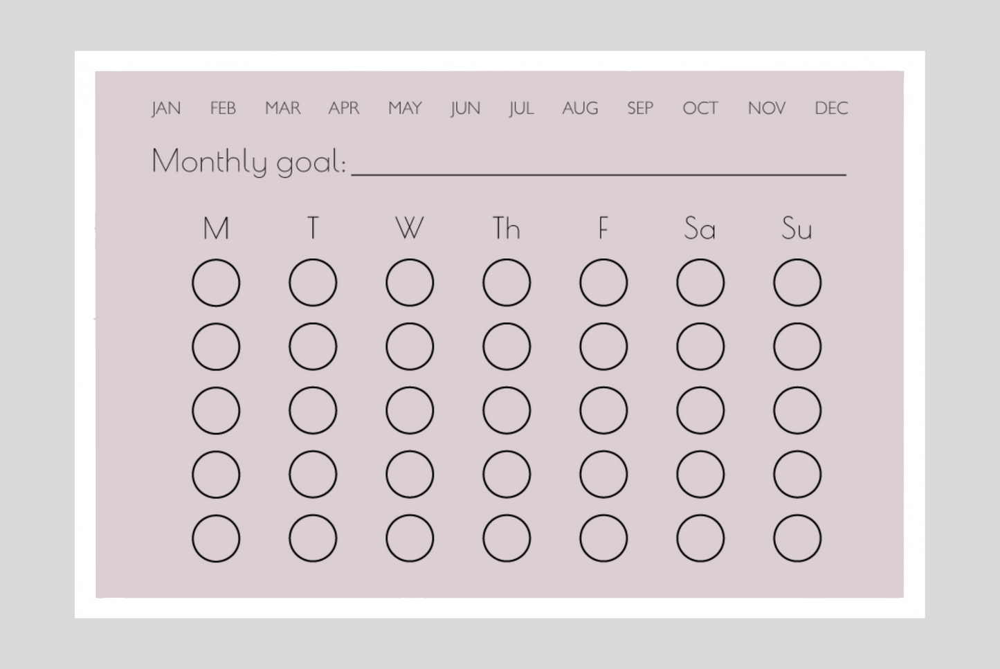 Monthly Habit Tracker (Circles)