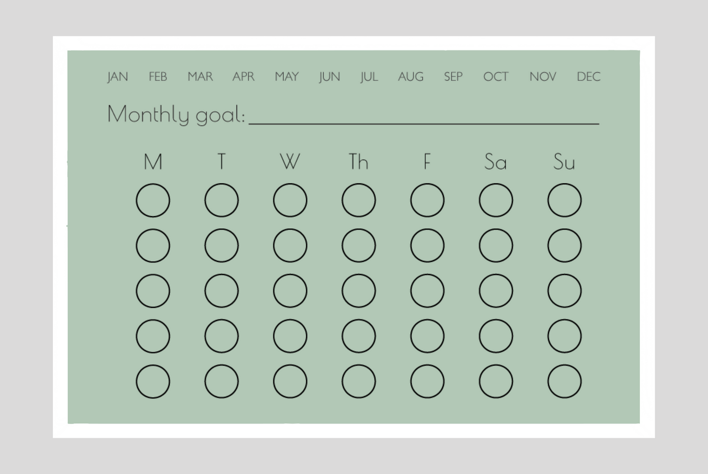 Monthly Habit Tracker (Circles)