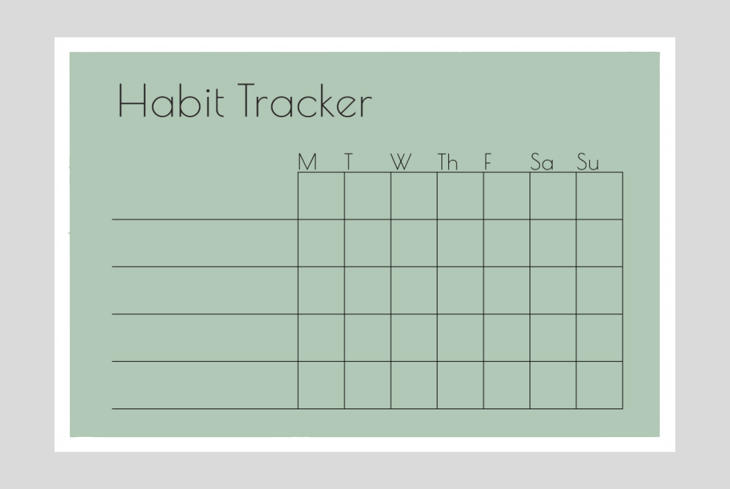 Weekly Habit Tracker (Squares)