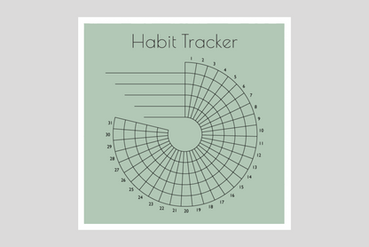 Monthly Round Habit Tracker (Single tone)