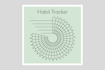 Monthly Round Habit Tracker (Single tone)