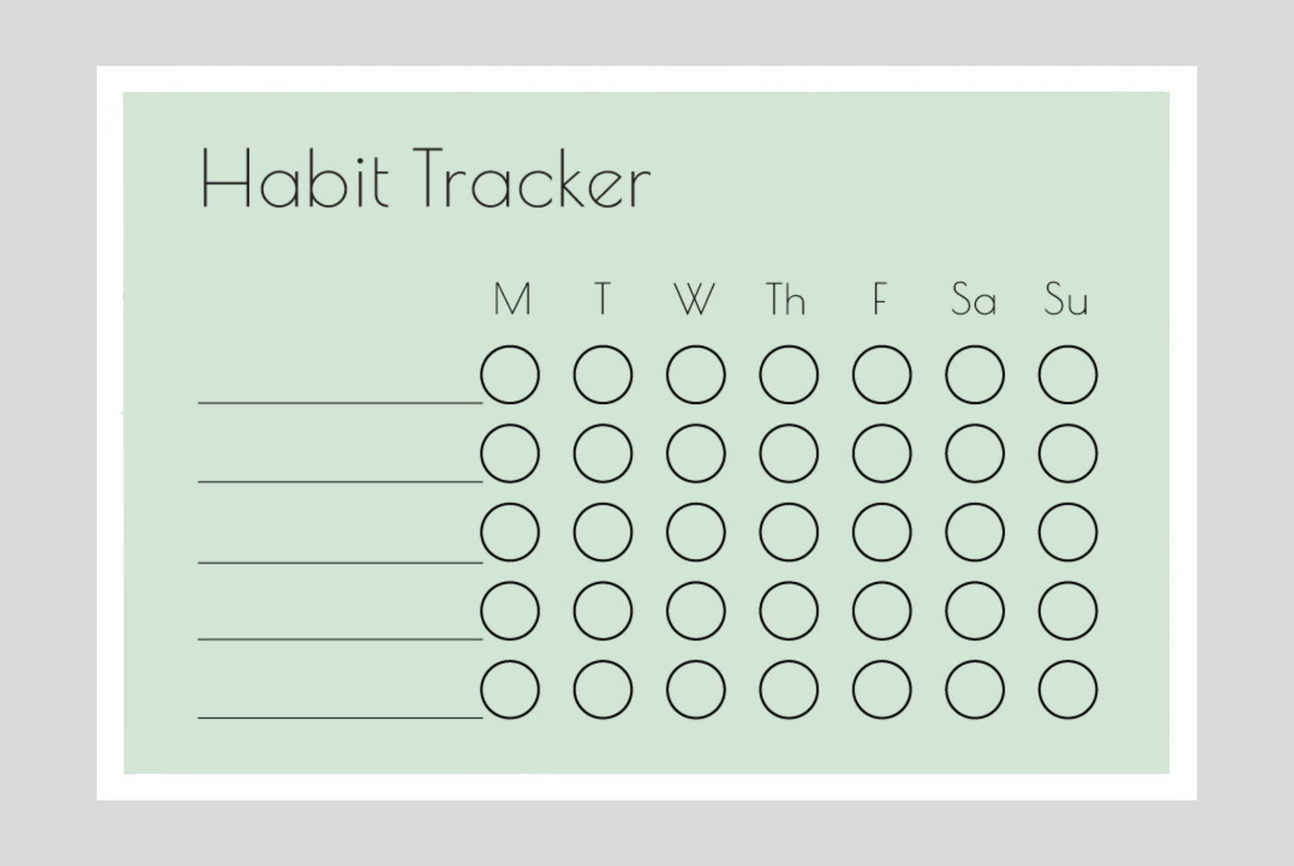 Weekly Habit Tracker (Circles)