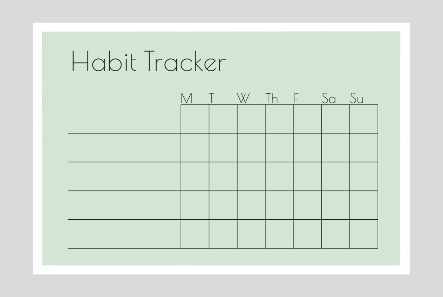 Weekly Habit Tracker (Squares)