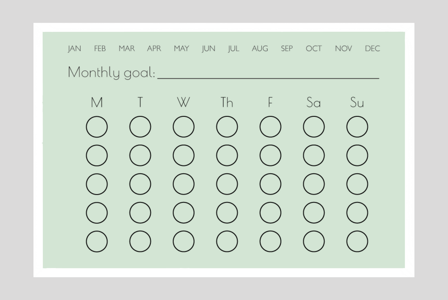 Monthly Habit Tracker (Circles)