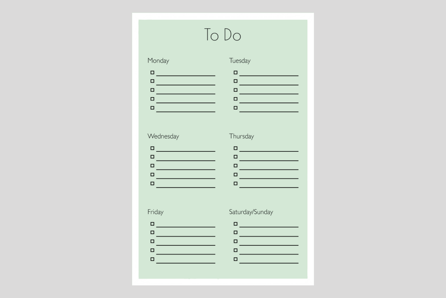 Daily To-Do List (Bullet Points)