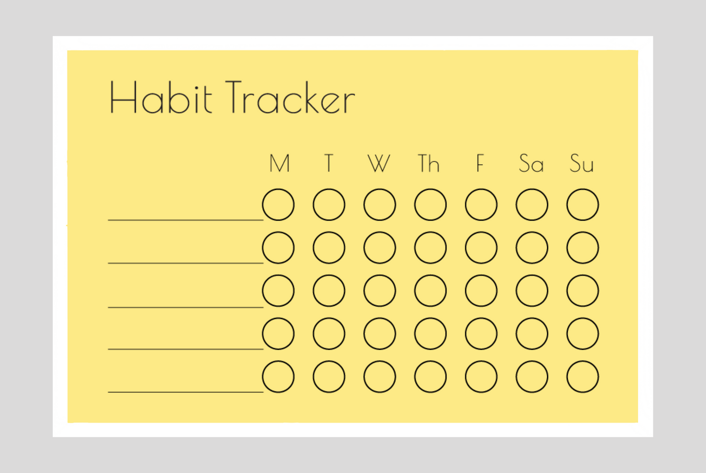 Weekly Habit Tracker (Circles)