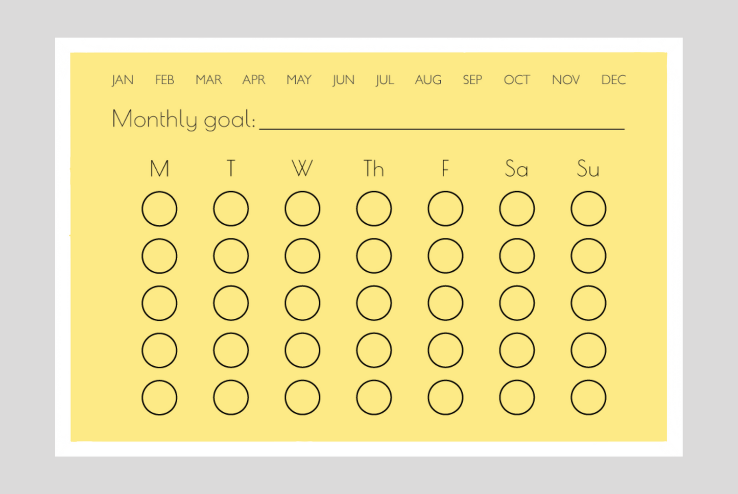 Monthly Habit Tracker (Circles)