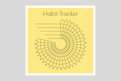 Monthly Round Habit Tracker (Single tone)