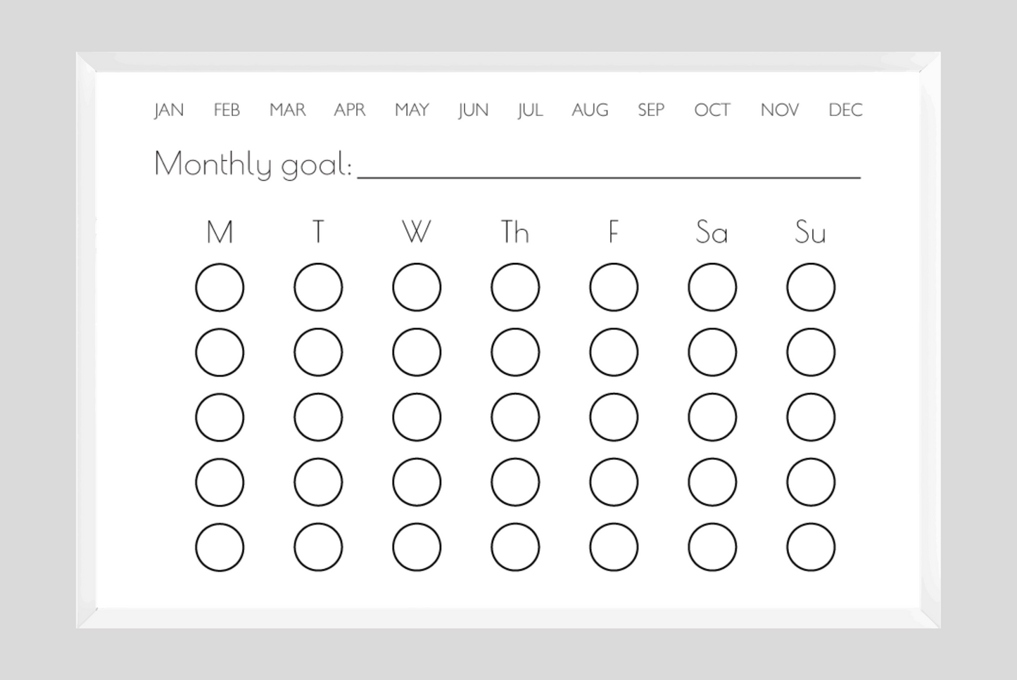 Monthly Habit Tracker (Circles)