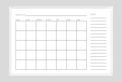 Monthly + Notes Calendar