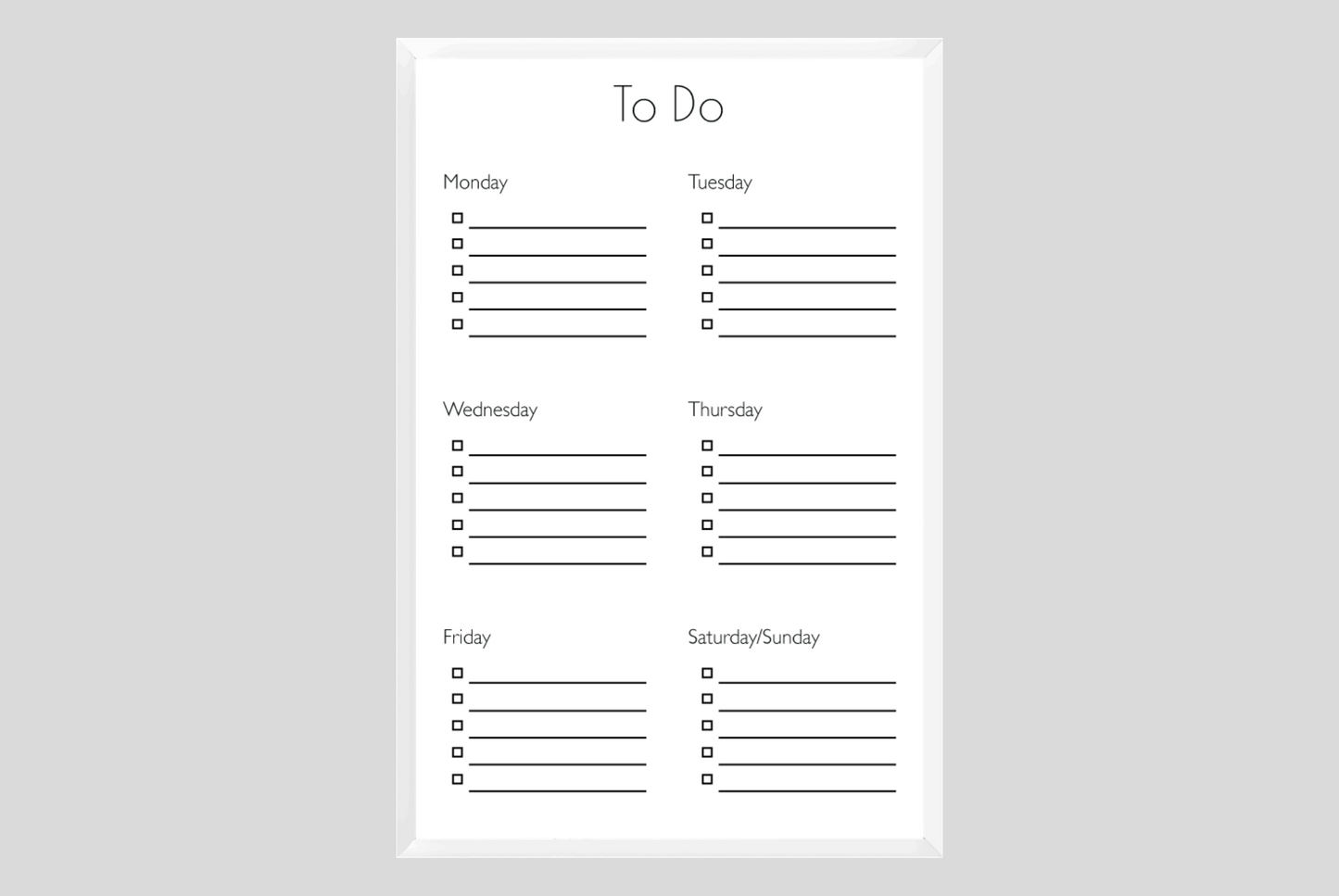 Daily To-Do List (Bullet Points)